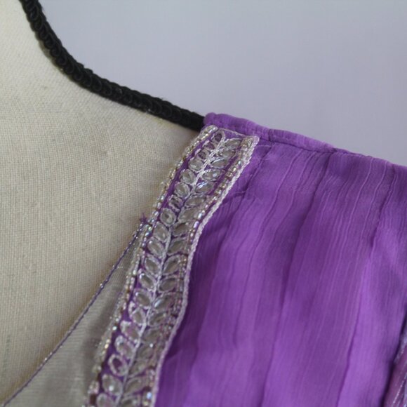 Purple Long Tunic with Design Small - Made in India - Picture 7 of 14